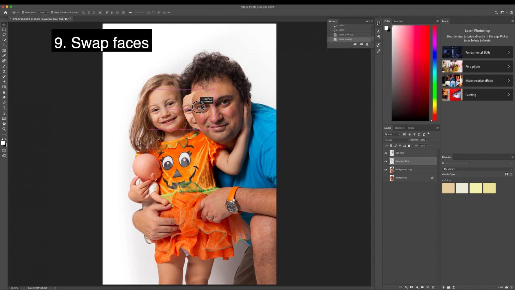 Swap faces in Photoshop