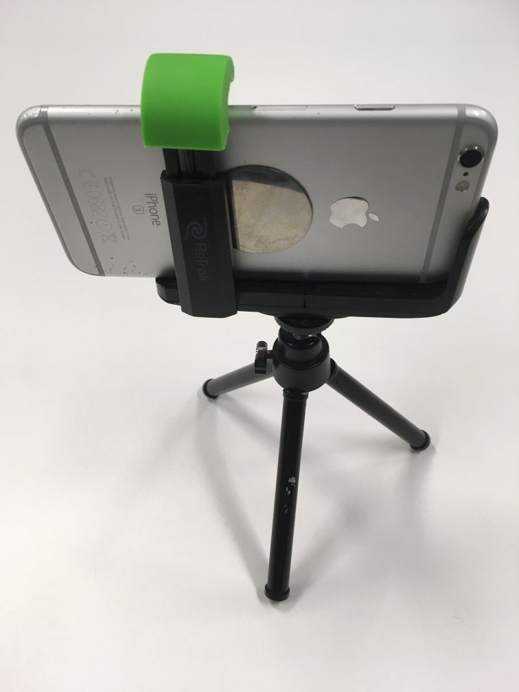 Smartphone on a small tabletop tripod 2