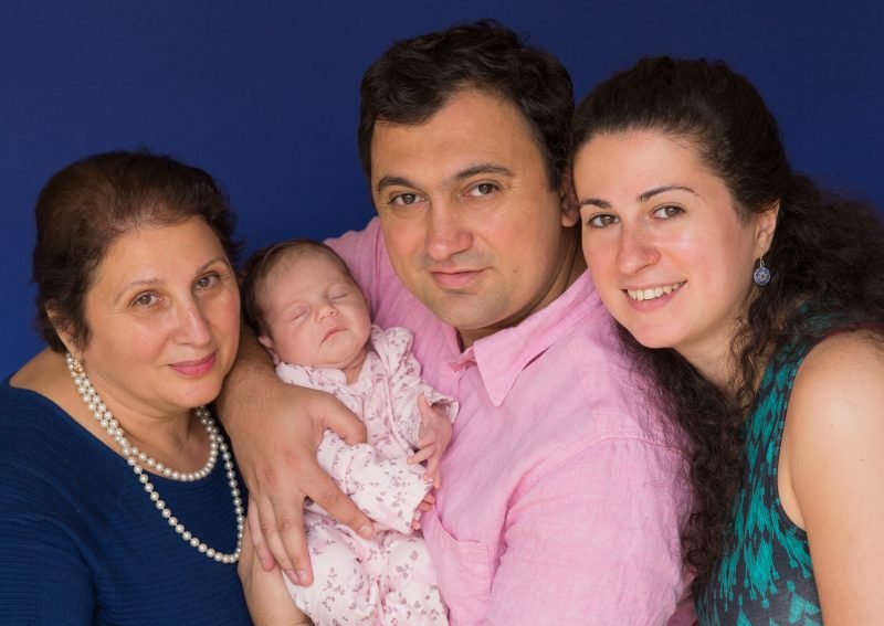 family photo with the newborn baby