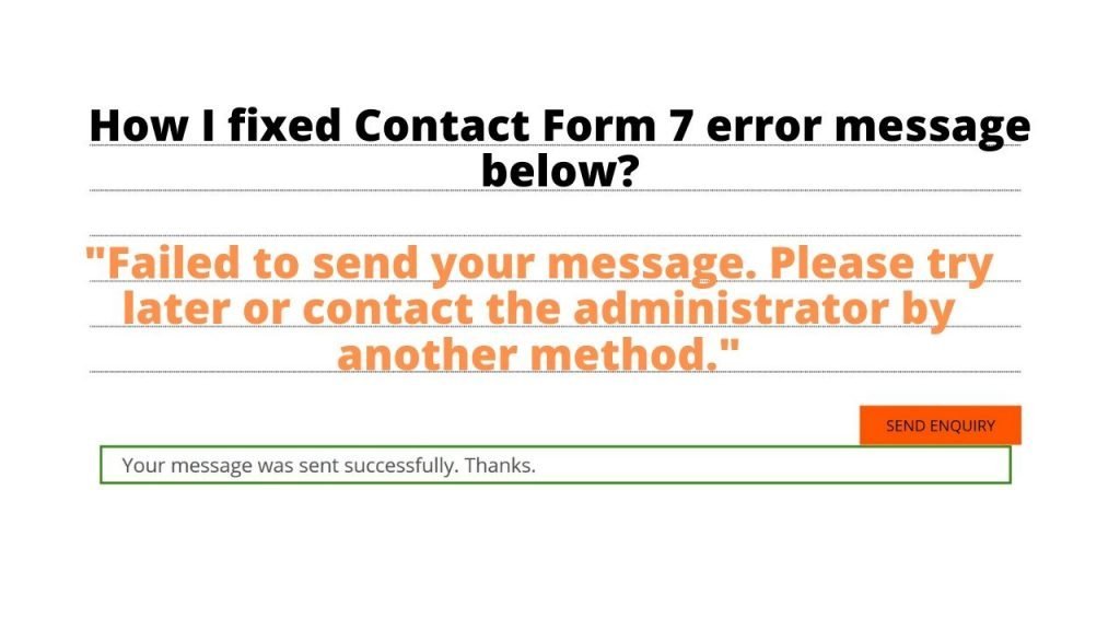 How I fixed Contact Form 7 error message