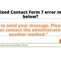 How I fixed Contact Form 7 error message